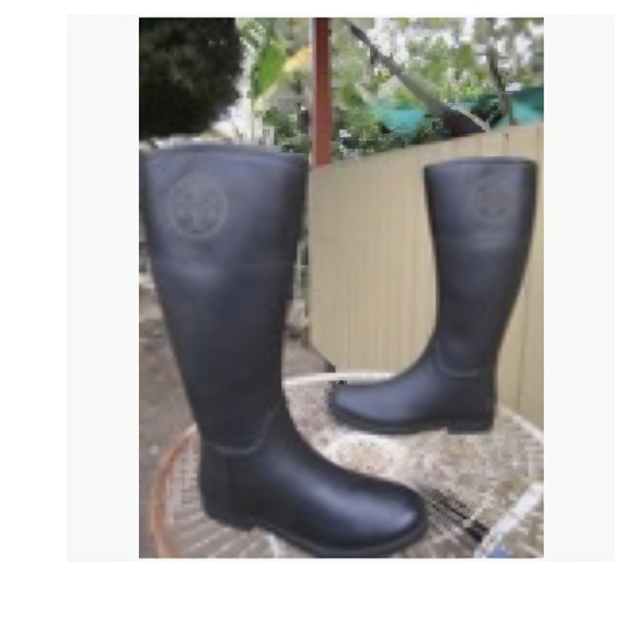 Tory Burch Shoes - TORY BURCH CLASSIC TALL KNEE HIGH BLACK RUBBER RAIN SNOW BOOTS SIZE 11